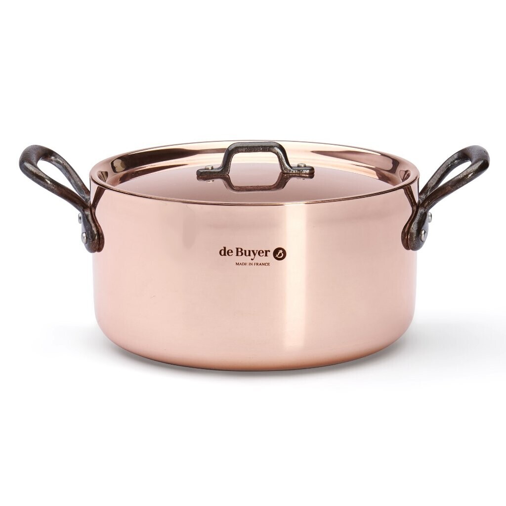 Hrniec PRIMA MATERA 20 cm, s pokrievkou, meď, de Buyer