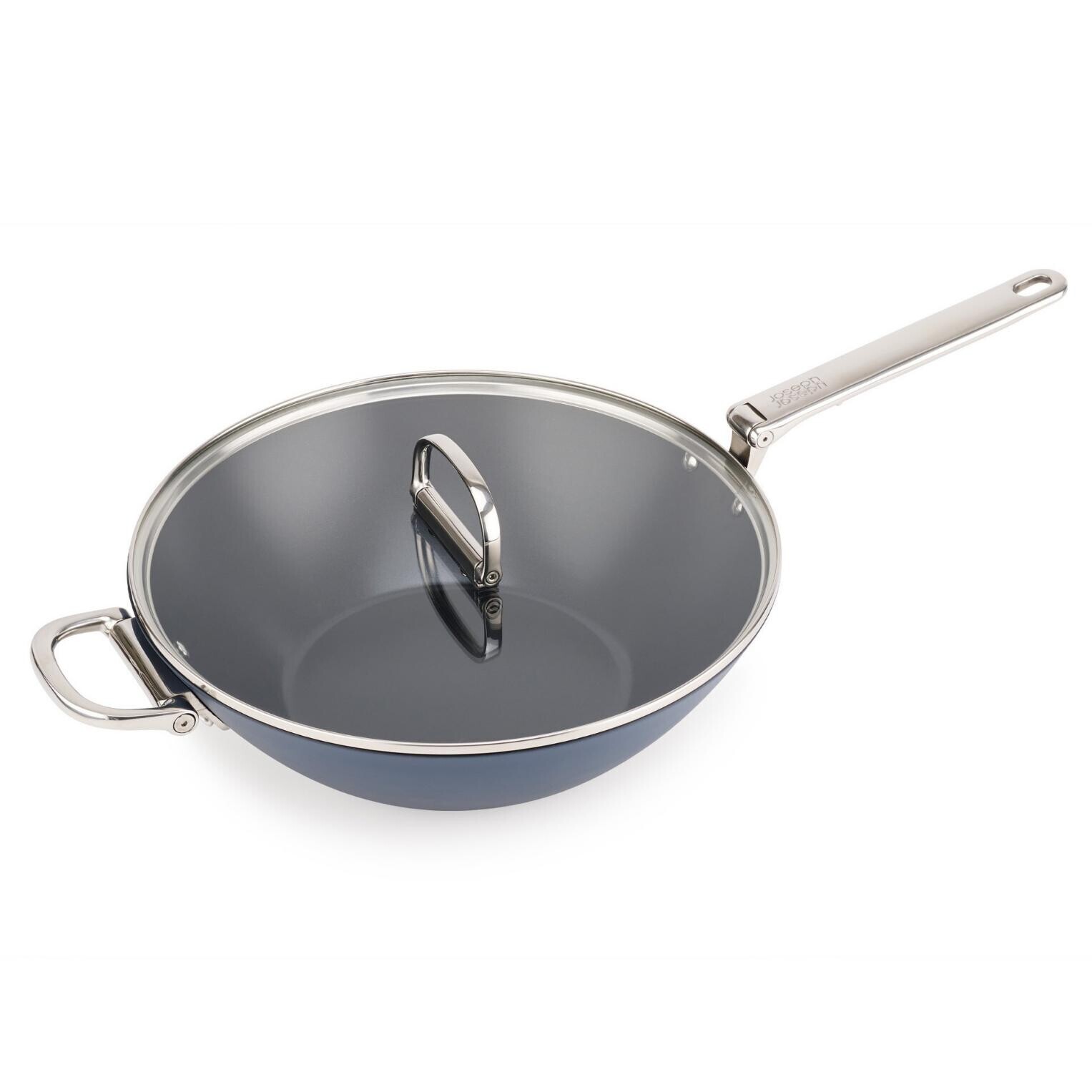 Wok SPACE 1000035 32 cm, s pokrievkou, modrá, hliník, Joseph Joseph