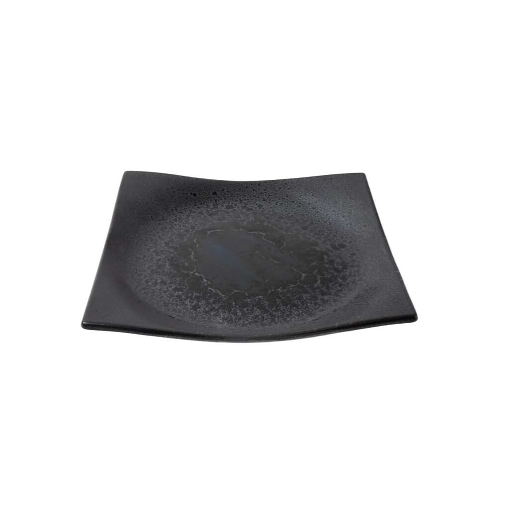 Jedálenský tanier BLACK PEARL 16 x 16 cm, čierna, keramika, MIJ