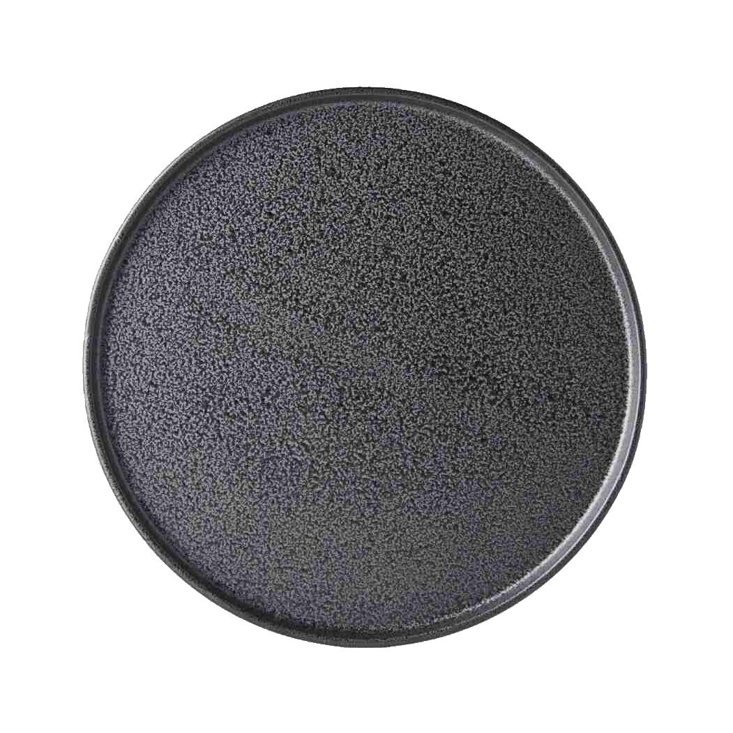 Jedálenský tanier ASPHALT SLAB 24 cm, čierna, keramika, MIJ