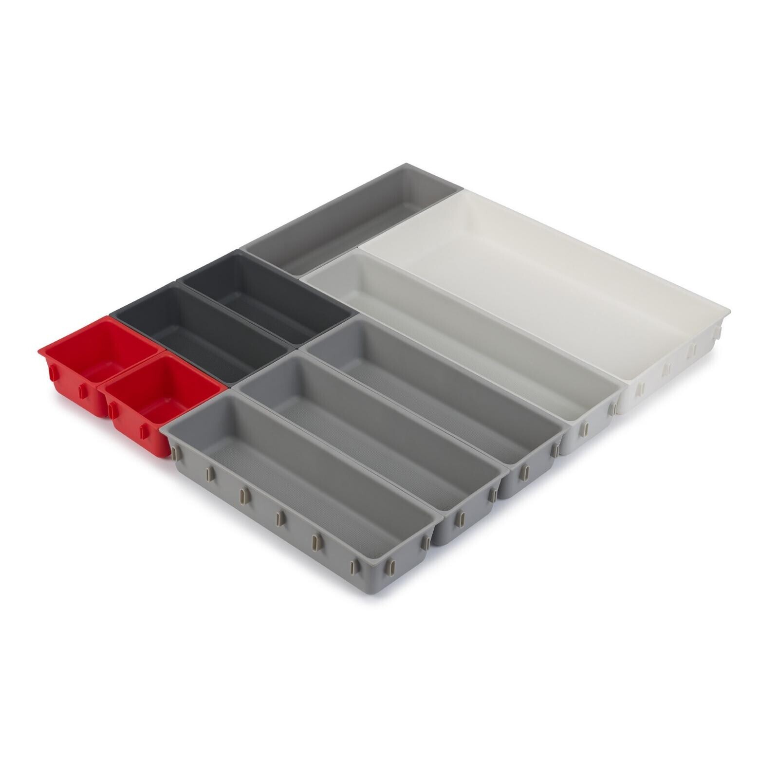 Organizér na príbory DUO BLOX 851676, sada 10 ks, variabilný, šedá, plast, Joseph Joseph