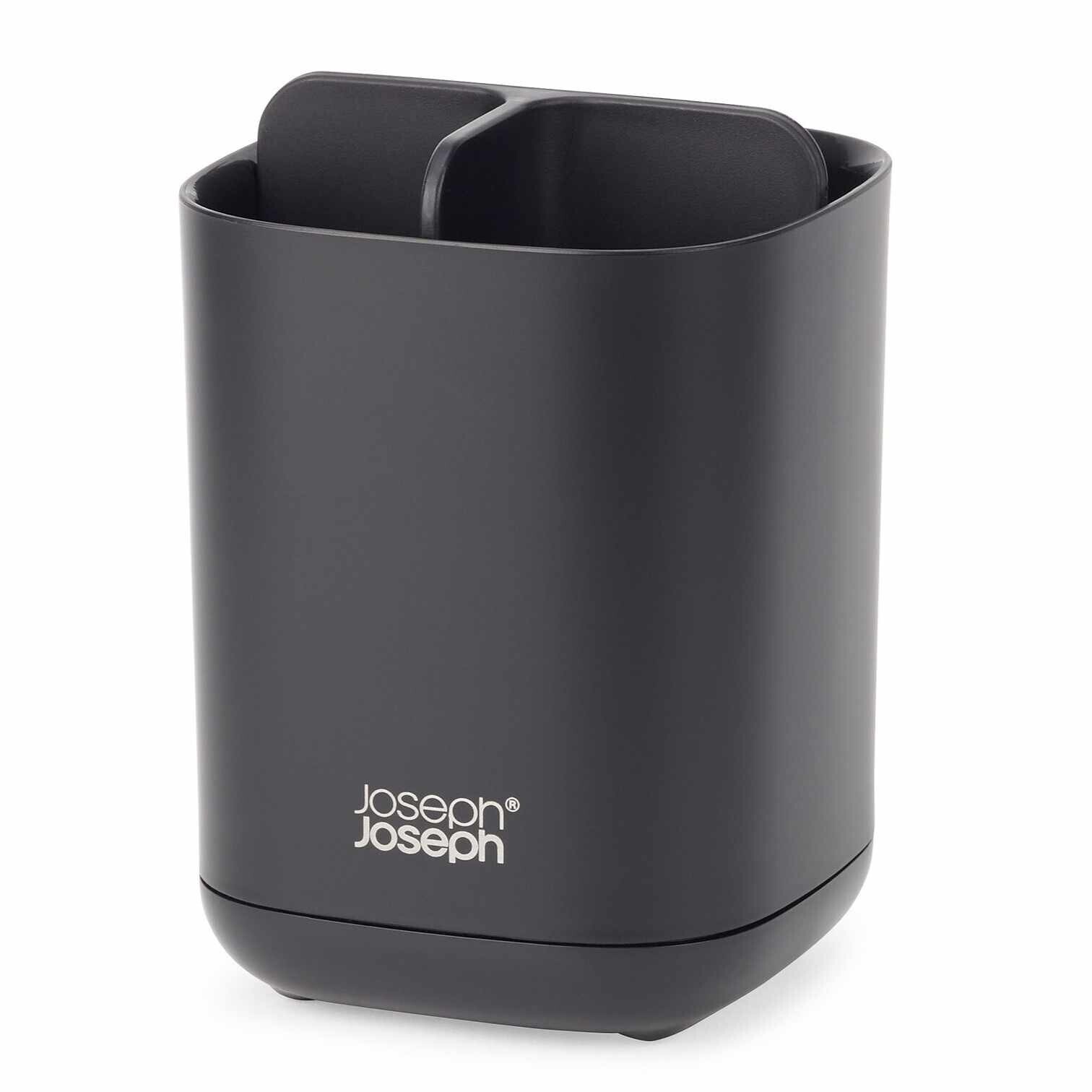 Pohár na zubné kefky EASYSTORE 70598 13 cm, čierna, plast, Joseph Joseph