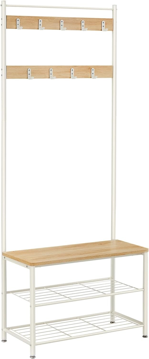 Předsíňový věšák VASAGLE Linnea dub přírodní/bílý