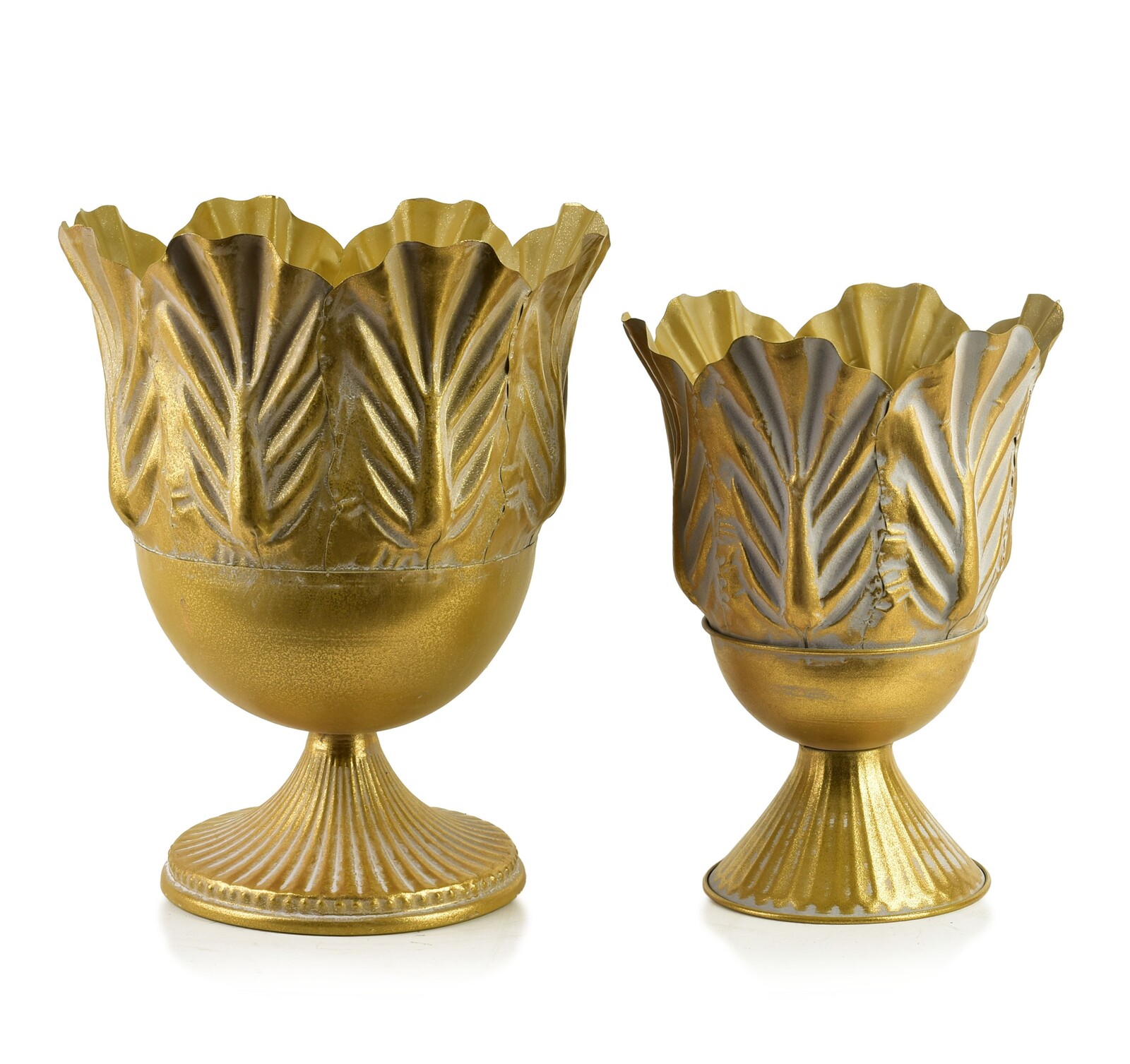 Sada 2 ks květináčů MARINA I zlatá