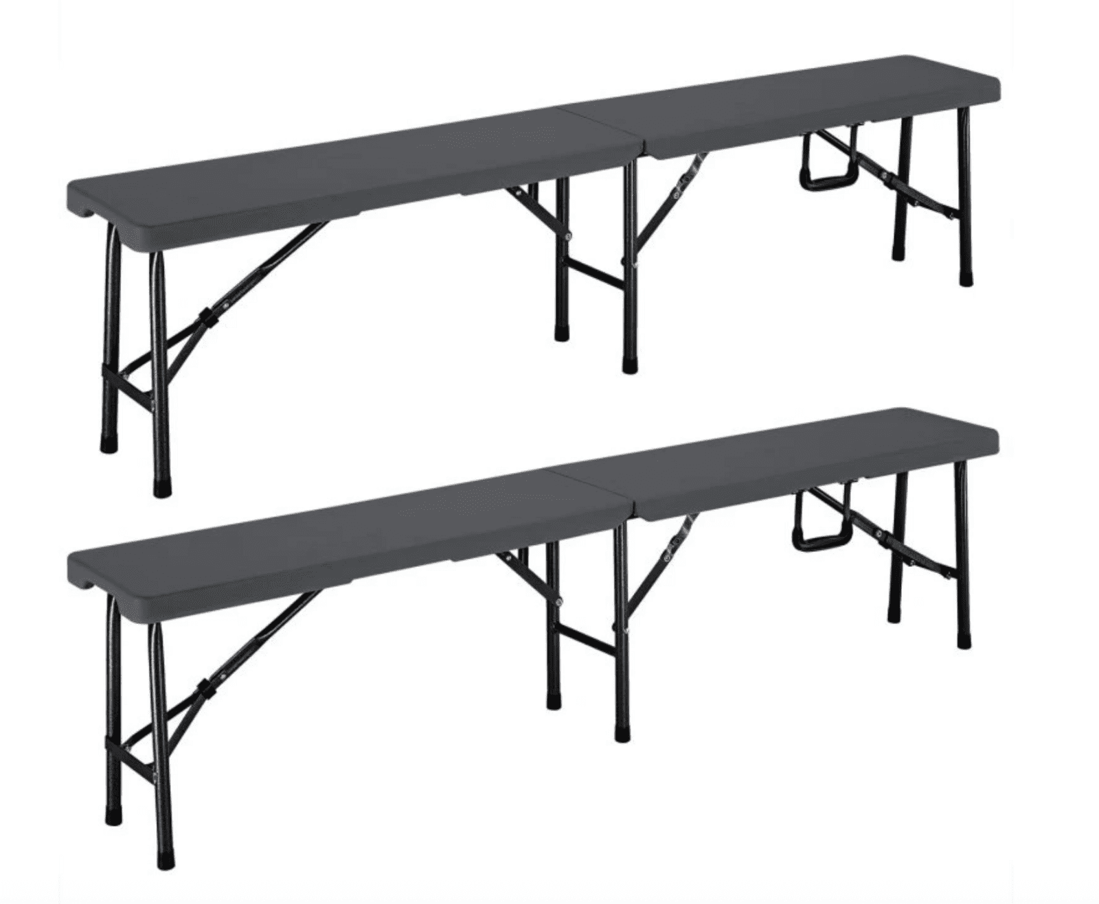 Sada 2 ks skládacích cateringových lavic Maximo 180 cm antracitová