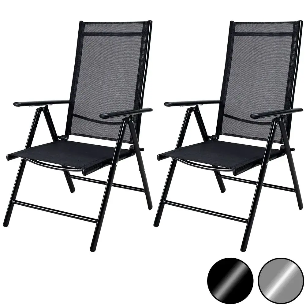 Sada 2 ks skládacích zahradních židlí Timothy antracitová