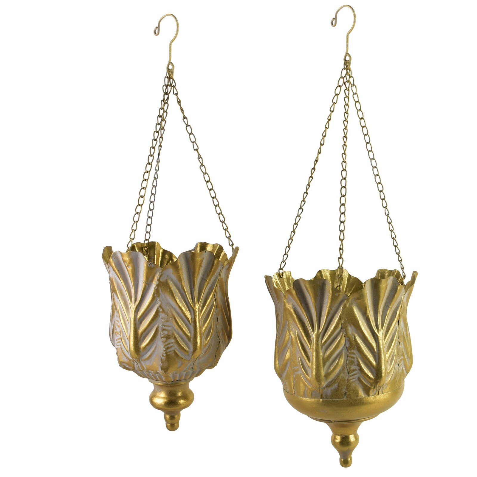 Sada 2 ks závěsných květináčů MARINA II zlatá
