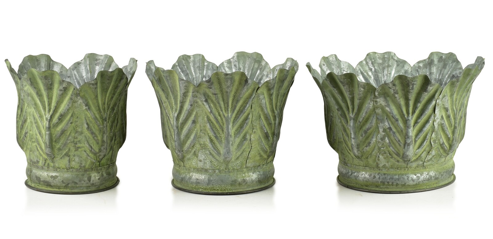Sada 3 ks květináčů MARINA III zelená
