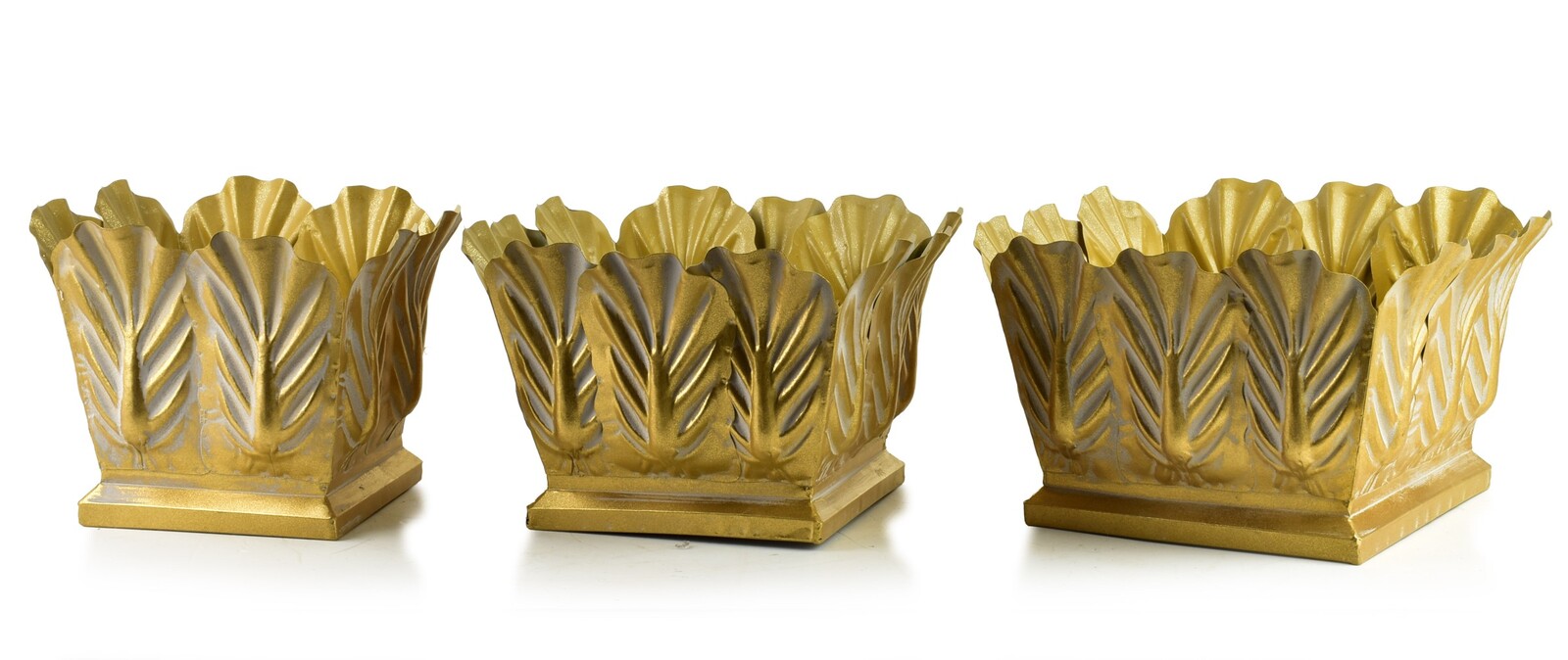 Sada 3 ks květináčů MARINA IV zlatá