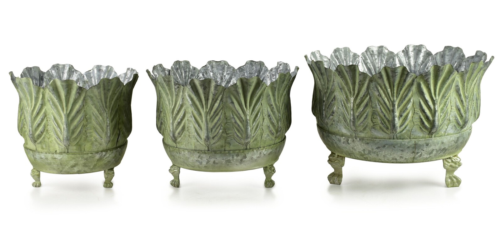 Sada 3 ks květináčů MARINA VI zelená