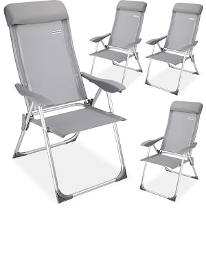 Sada 4 ks skládacích zahradních židlí Estrada šedá