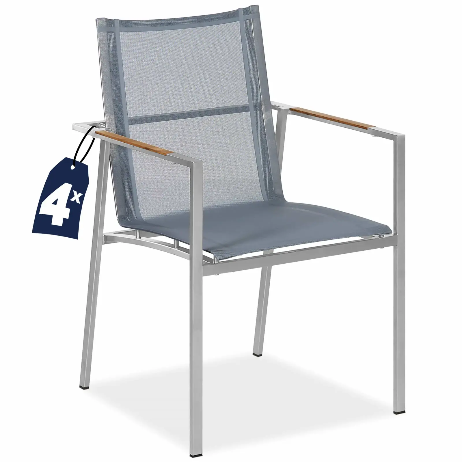 Sada 4 ks zahradních židlí Monzu šedá