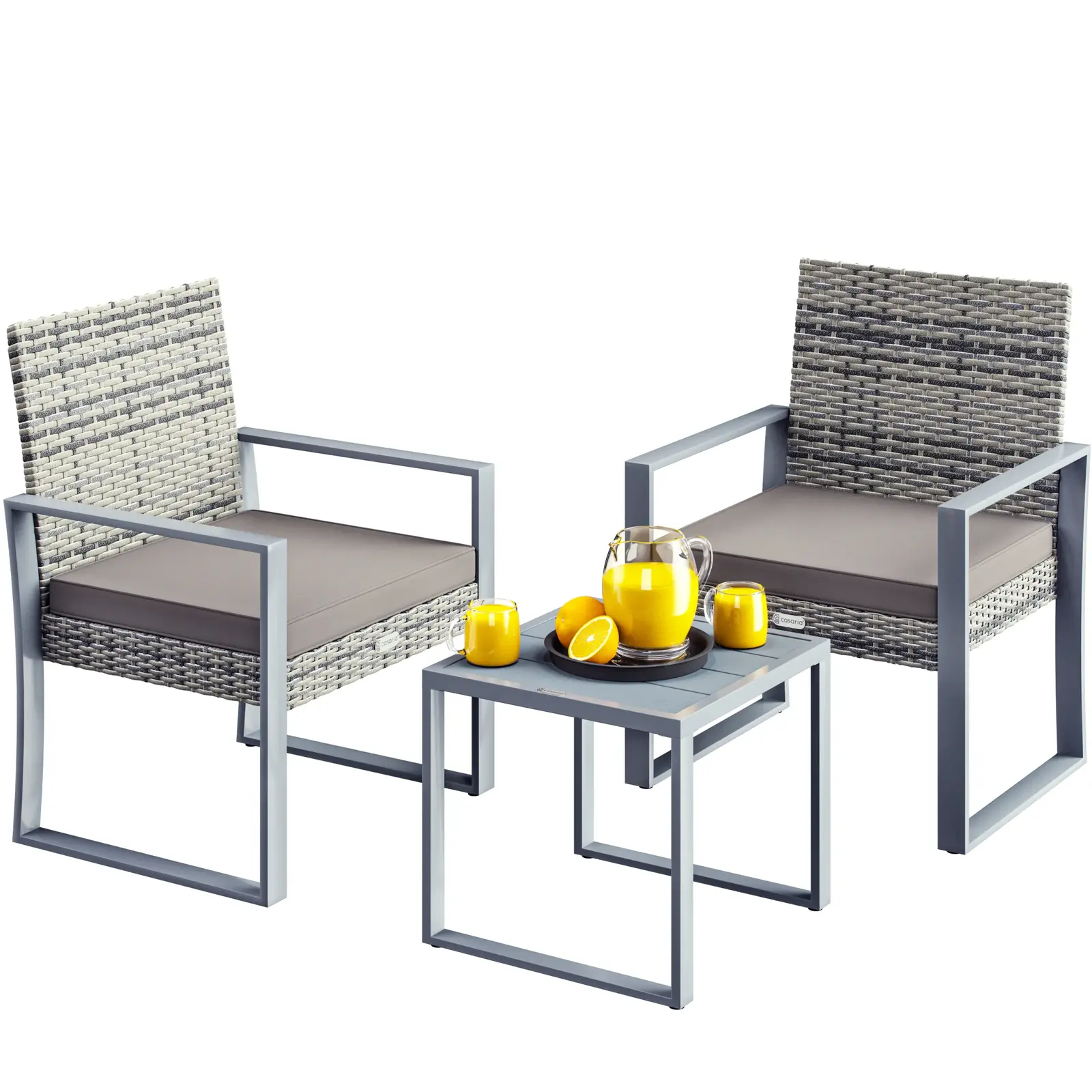 Sada zahradního nábytku pro 2 osoby Seaf polyratan šedá II