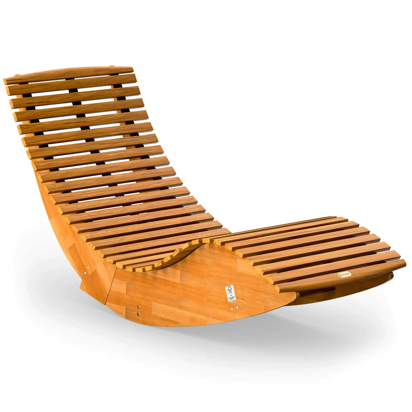 Skládací houpací zahradní lehátko Rocky z akáciového dřeva hnědé