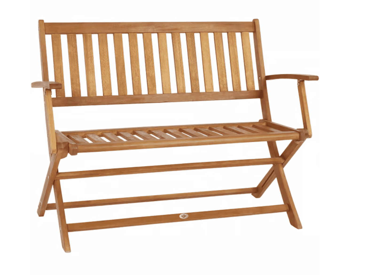 Skládací zahradní lavička PEEK z masivního eukalyptového dřeva hnědá