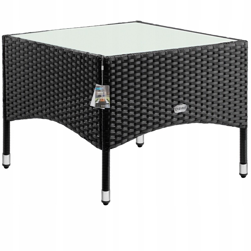 Zahradní stolek Nimor 58 cm polyratan černý