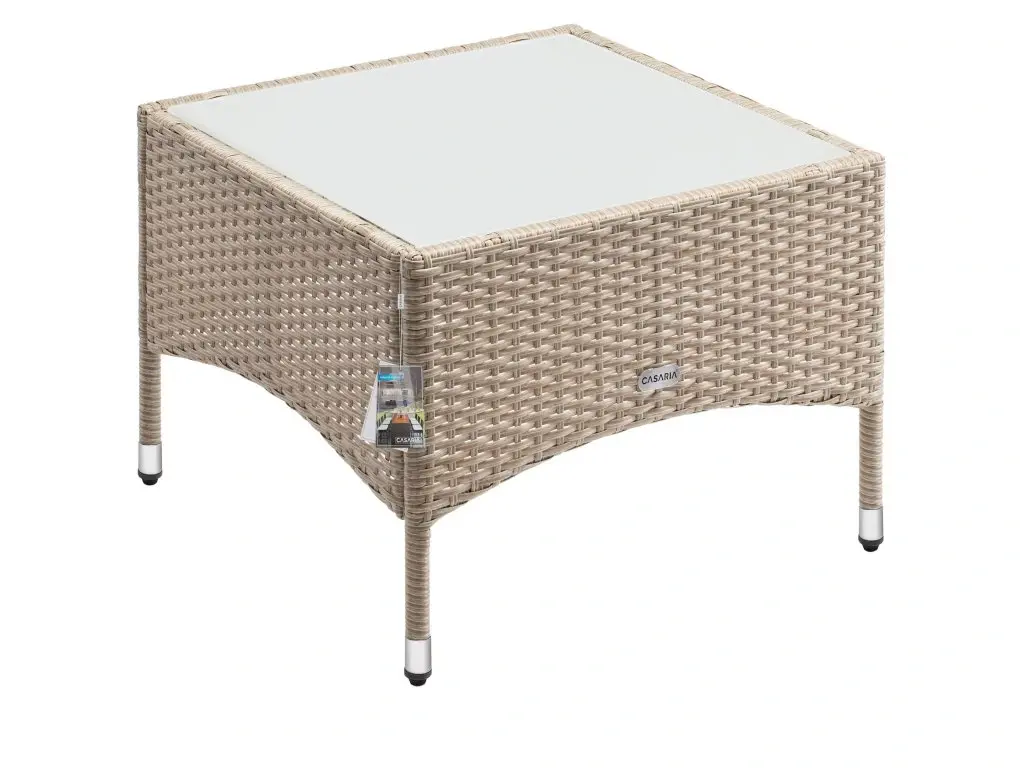 Zahradní stolek Nimor 58 cm polyratan šedobéžový