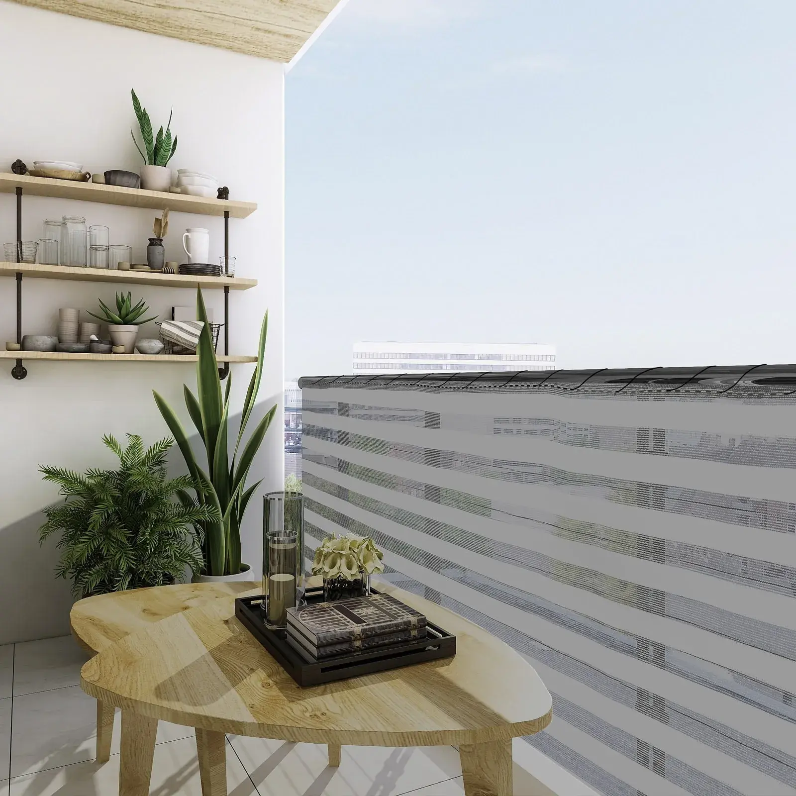 Zahradní zástěna Blair 1400x1000 cm šedá/bílá