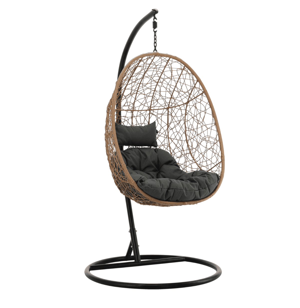 Závěsné houpací křeslo Token černé/hnědé