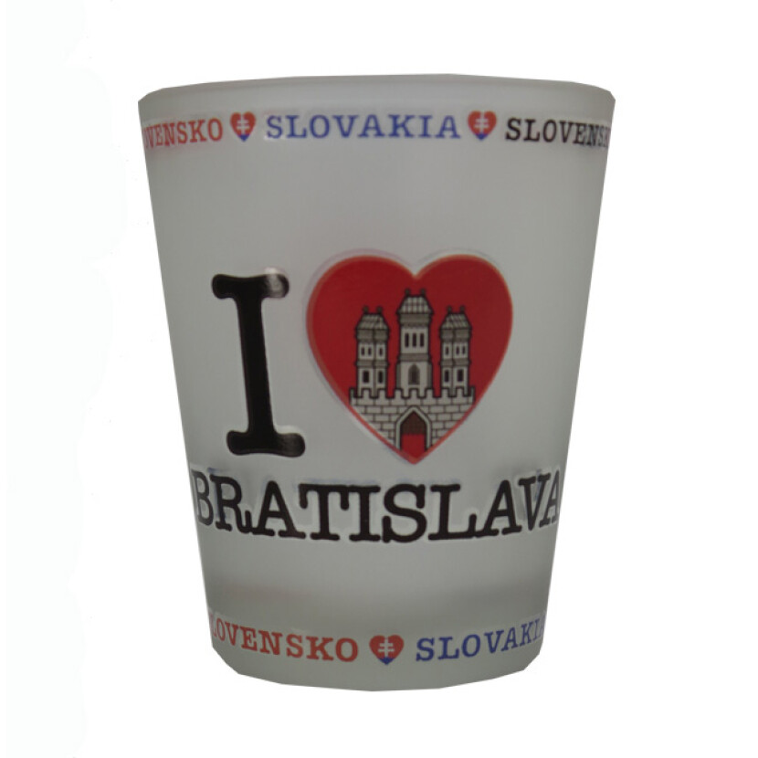 Panák (štamprle) I Love Bratislava 0,04 l matný - priehľadný