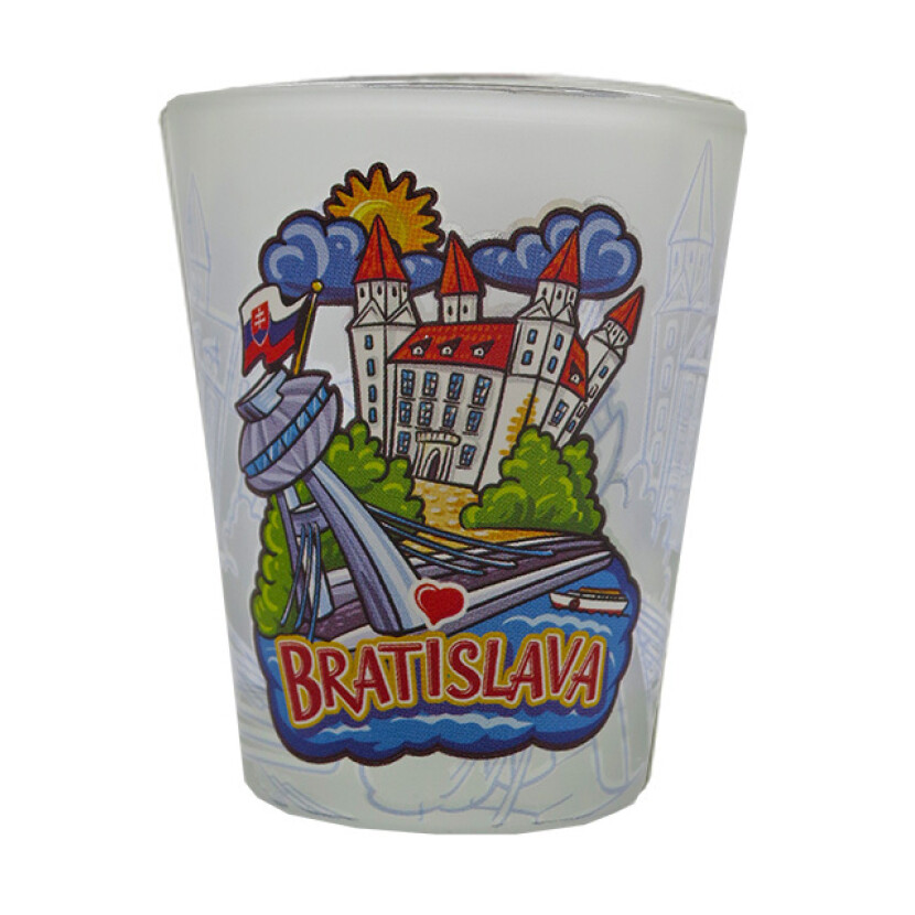 Panák (štamprle) Kreslená Bratislava 0,04 l - farebný