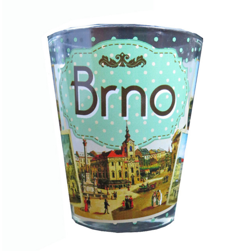 Panák (štamprle) staré Brno 0,04 l - priehľadný
