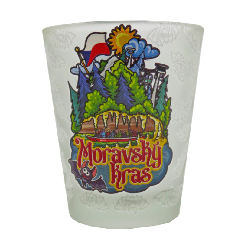 Panák (štamprľa) Moravský kras 0,04 l - priehľadný