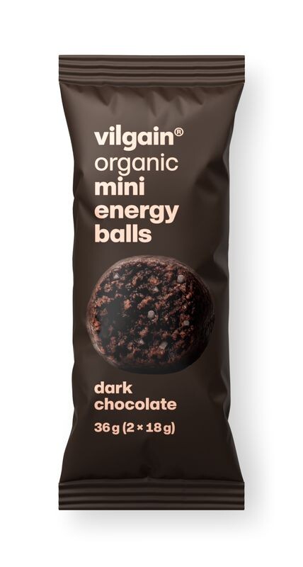 Vilgain Mini Energy Balls BIO – horká čokoláda 36 g (2 x 18 g)