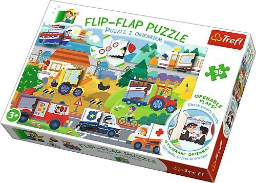 Trefl Puzzle s otváracími okienkami 36 dielikov - Dopravné prostriedky