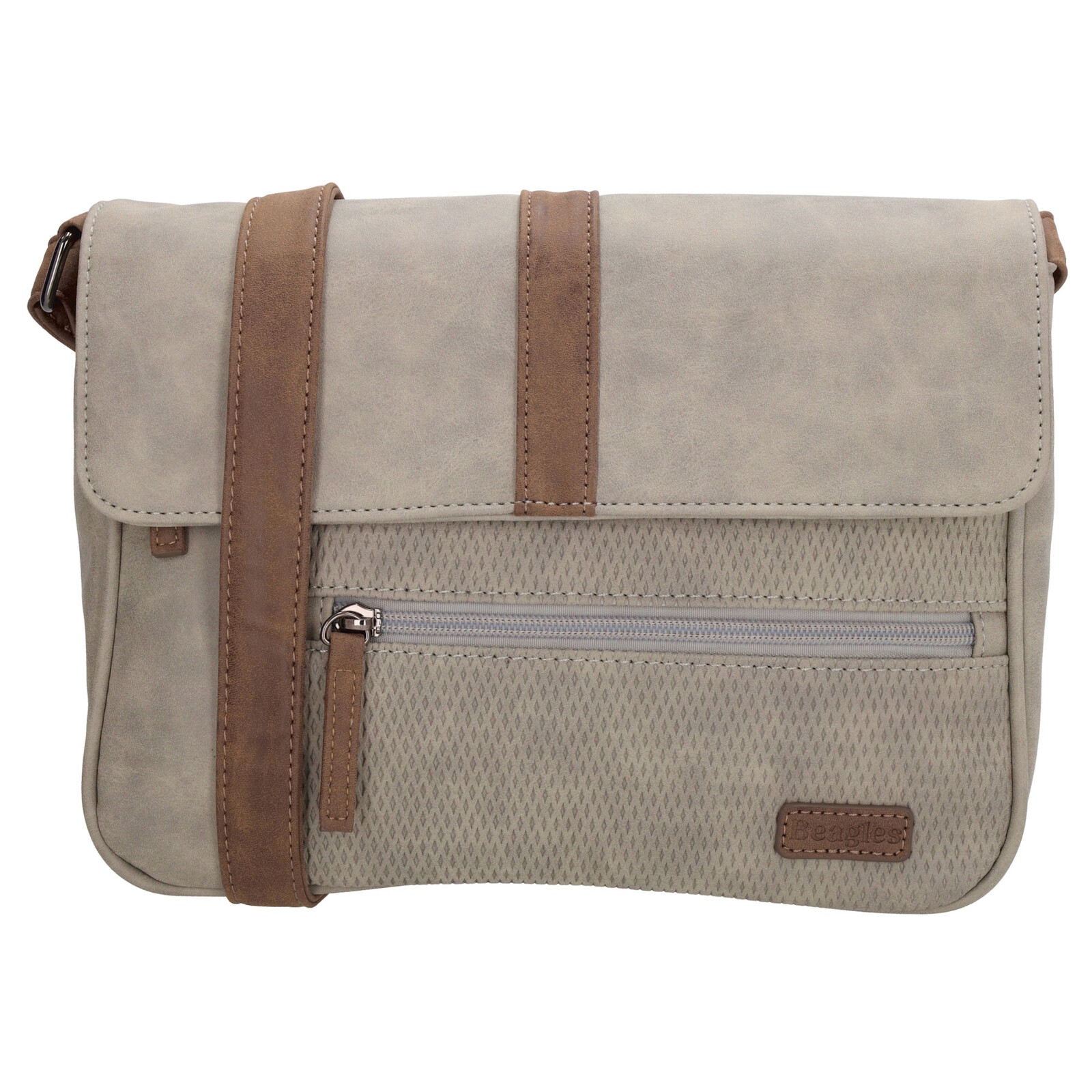 Crossbody kabelka s chlopňou Beagles Brunete - svetlosivá