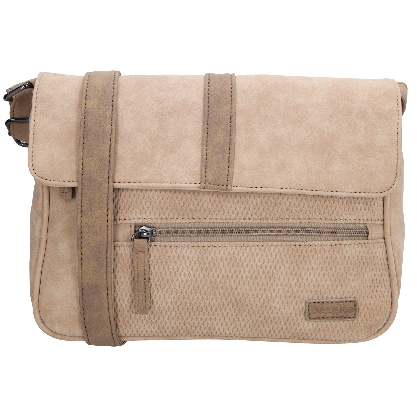 Crossbody kabelka s chlopňou Beagles Brunete - svetlá taupe