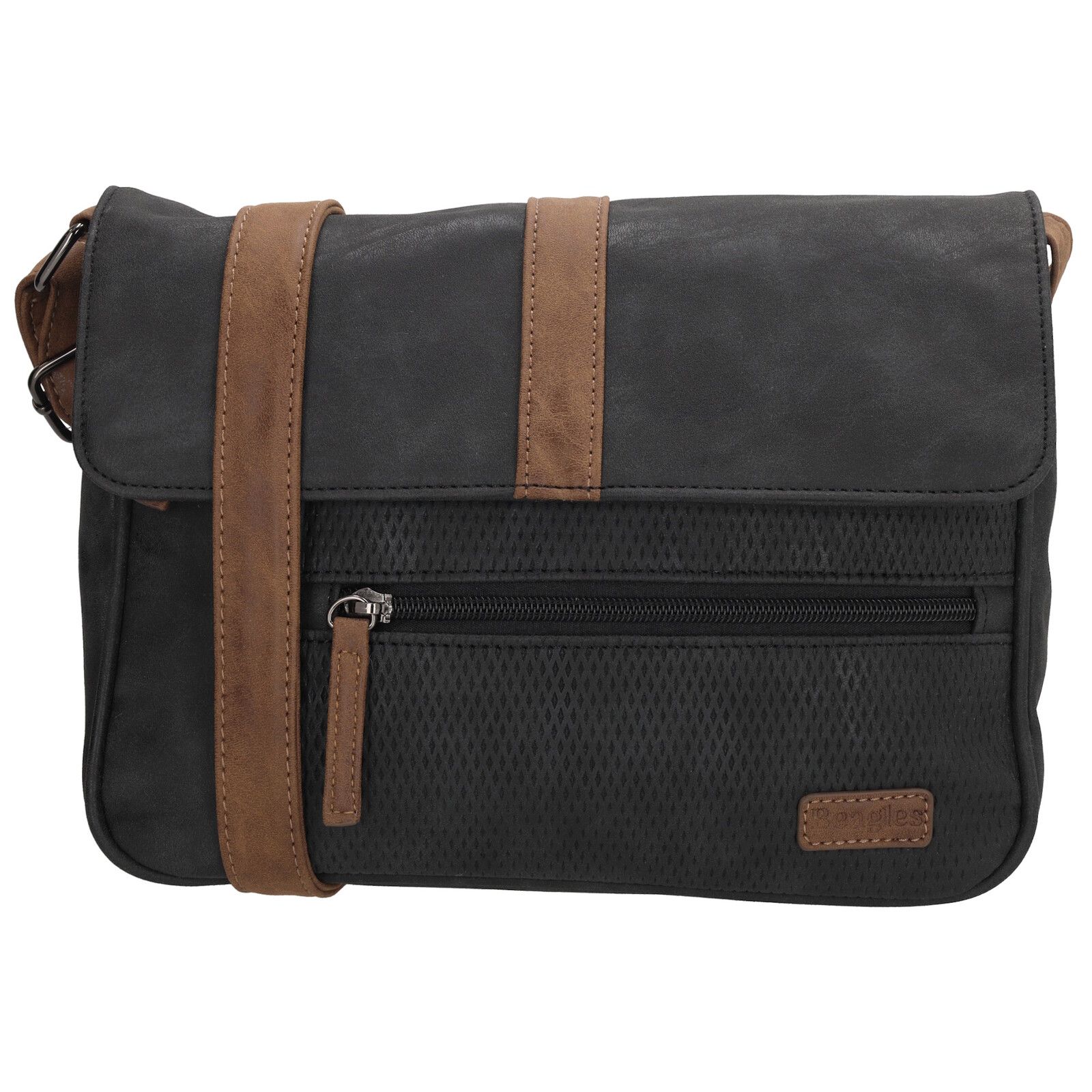 Crossbody kabelka s chlopňou Beagles Brunete - čierna