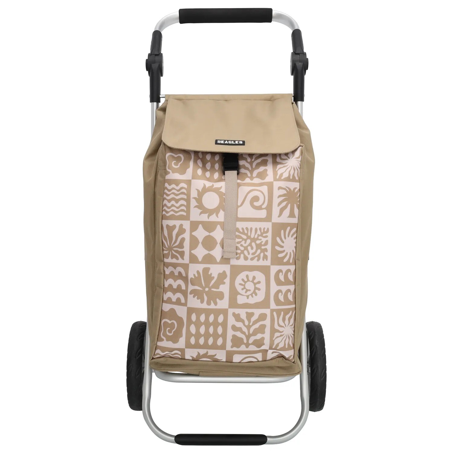 Nákupná taška na kolieskach so sklopnou rukoväťou Beagles Alberic - Taupe kockovaná - 41L