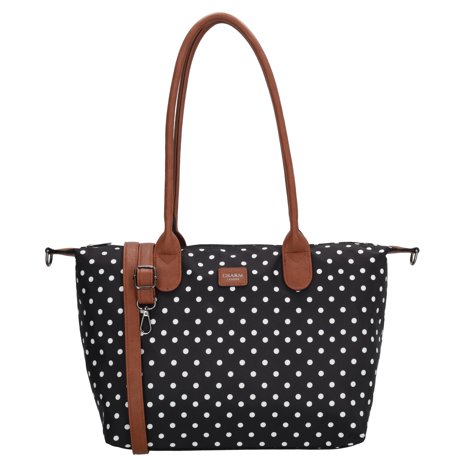 Shopper kabelka Charm London Buckingham - 15,5 L - čierna s bodkami