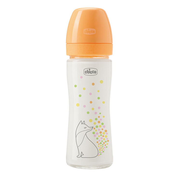 CHICCO Fľaša dojčenská sklenená Perfect Easy 240 ml slow silikón dievča 0m+