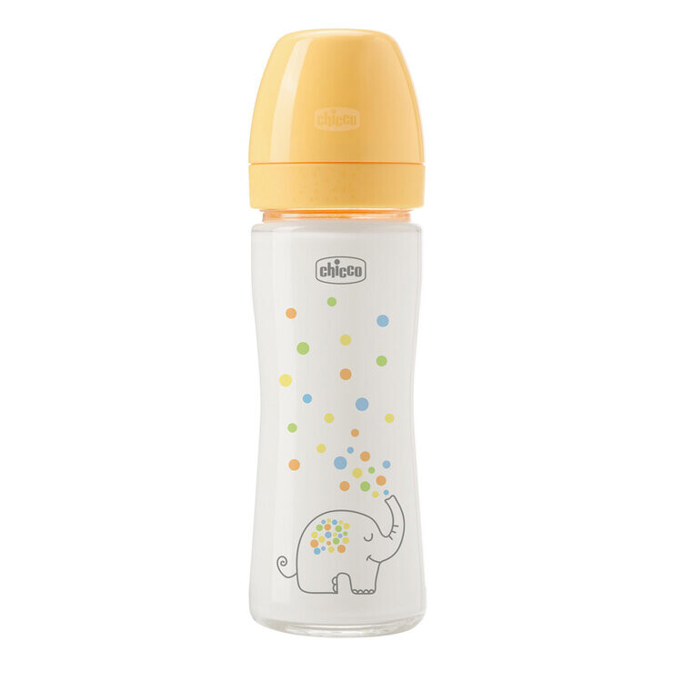 CHICCO Fľaša dojčenská sklenená Perfect Easy 240 ml slow silikón neutral 0m+