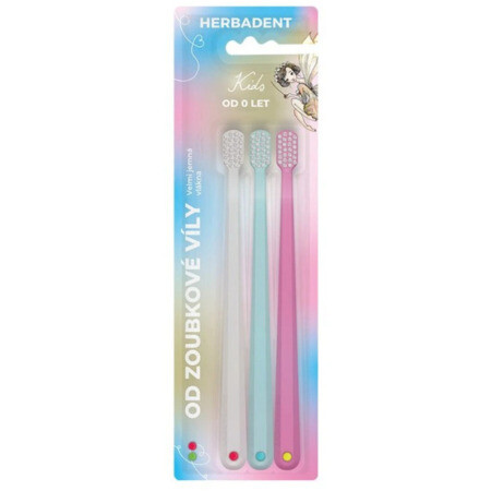 HERBADENT Kids zubná kefka žiariaca zubková víla veľmi jemná 1 x 3 ks