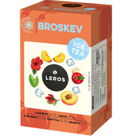 LEROS Ice tea broskyňa ovocný čaj aromatizované nálevové vrecká 20 x 2,2 g