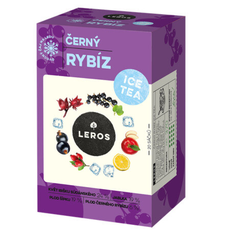 LEROS Ice tea čierna ríbezla ovocný čaj aromatizovaný nálevové vrecká 20 x 2 g