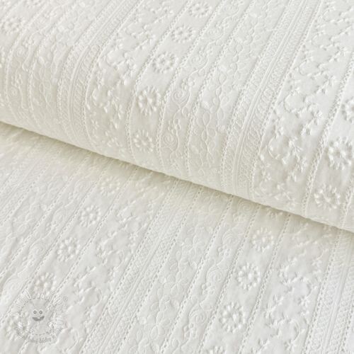 Bavlnená látka EMBROIDERY Pattern white