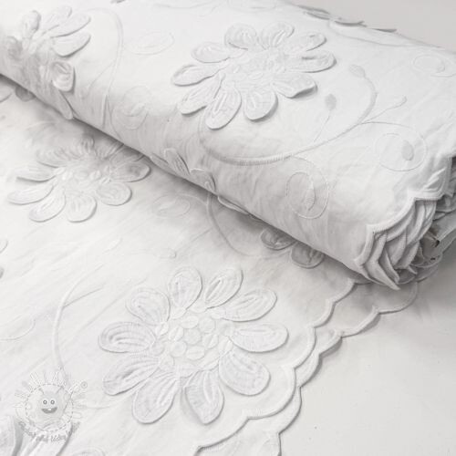Bavlnená látka EMBROIDERY Bellagio white