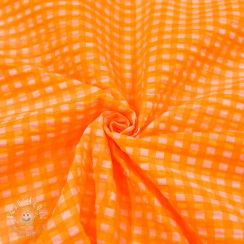 Bavlnená látka YARN DYED NEON SMALL Checks orange