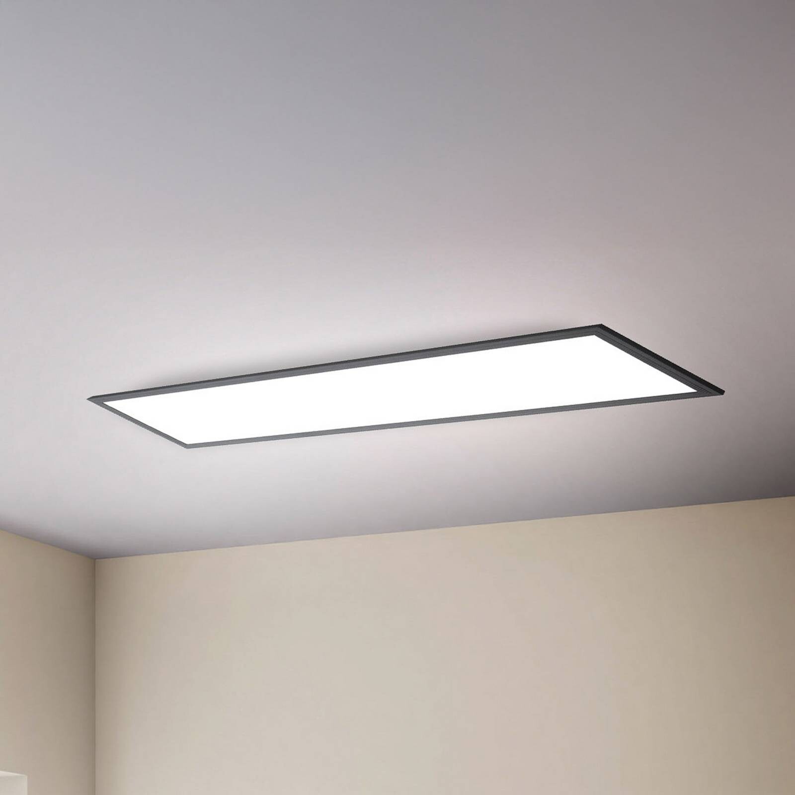 LED panel Odin zapnutý/vypnutý, 100 x 25 cm, čierny, 4 000 K