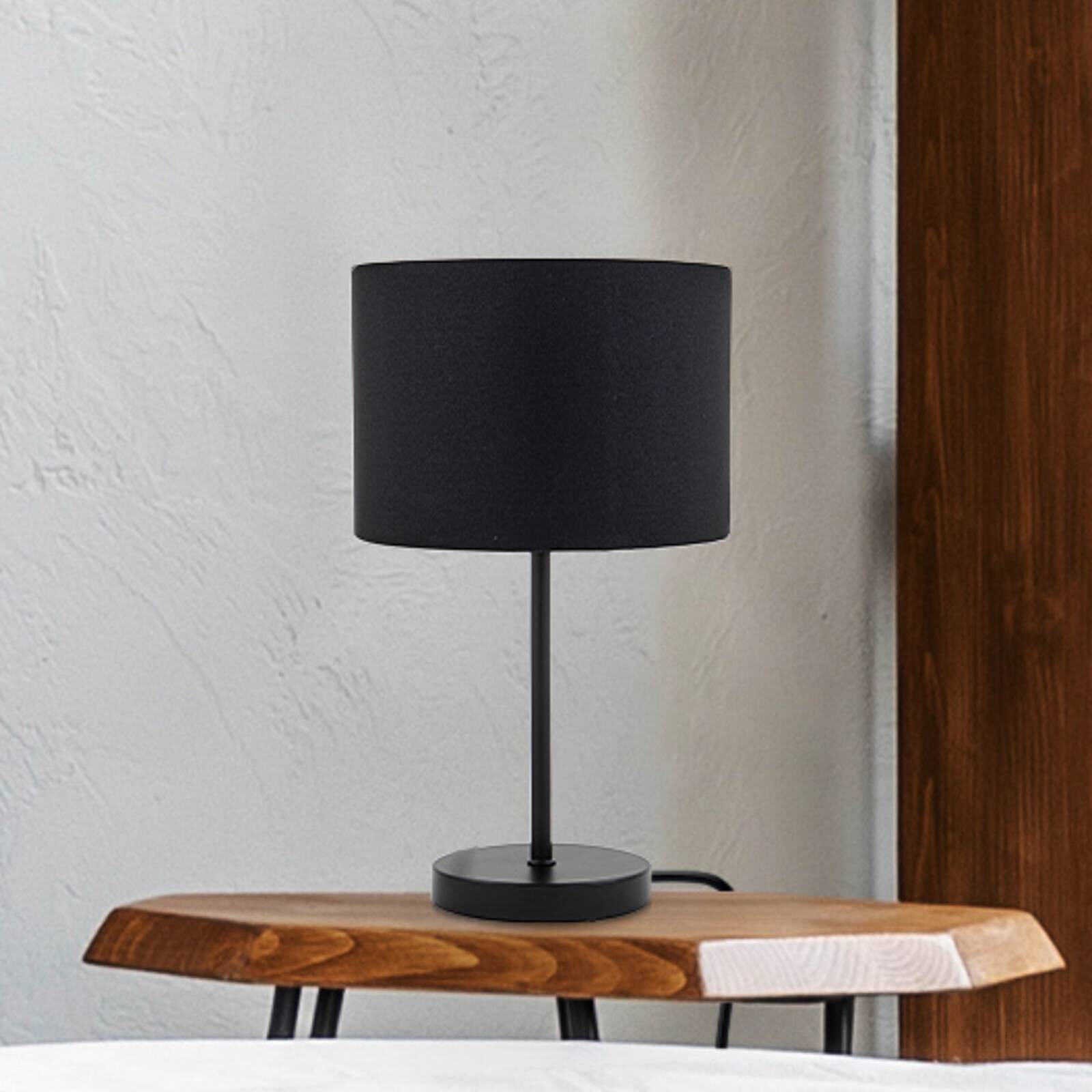 Stolová lampa Kari, čierna/zlatá, výška 33 cm, textil, E27