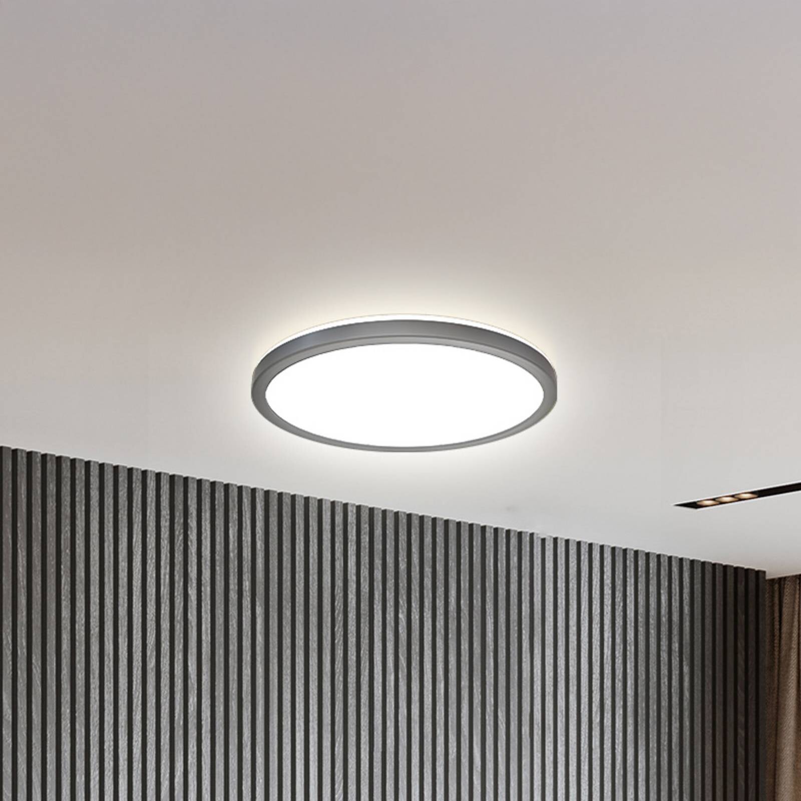 LED panel Slim s diaľkovým ovládaním RGBW, Ø 29 cm, čierny, podsvietenie