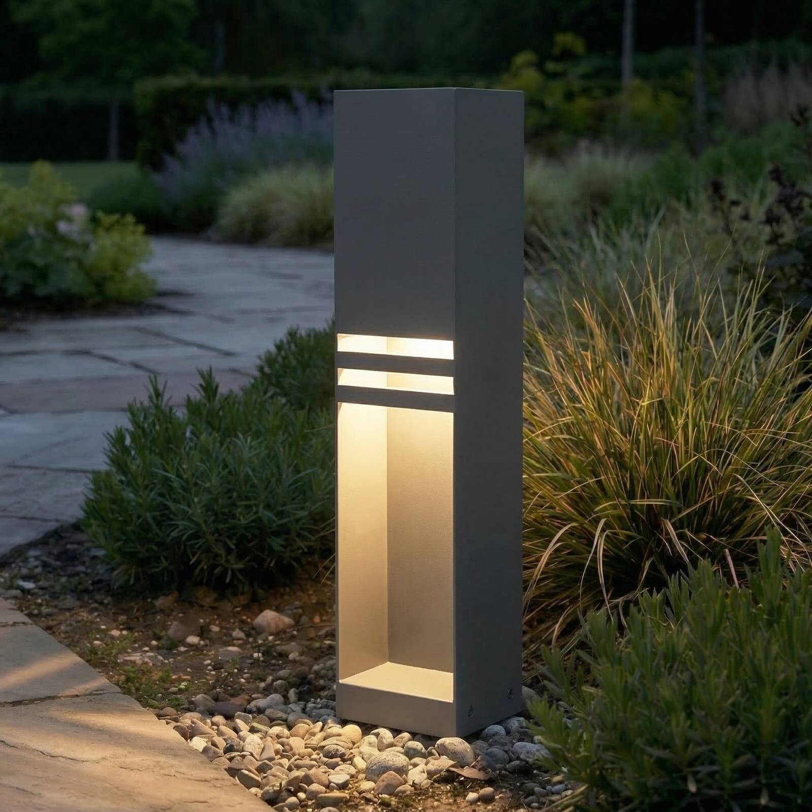 Chodníkové LED svetlo Lucande Oxido, antracitová farba, výška 50 cm, IP44