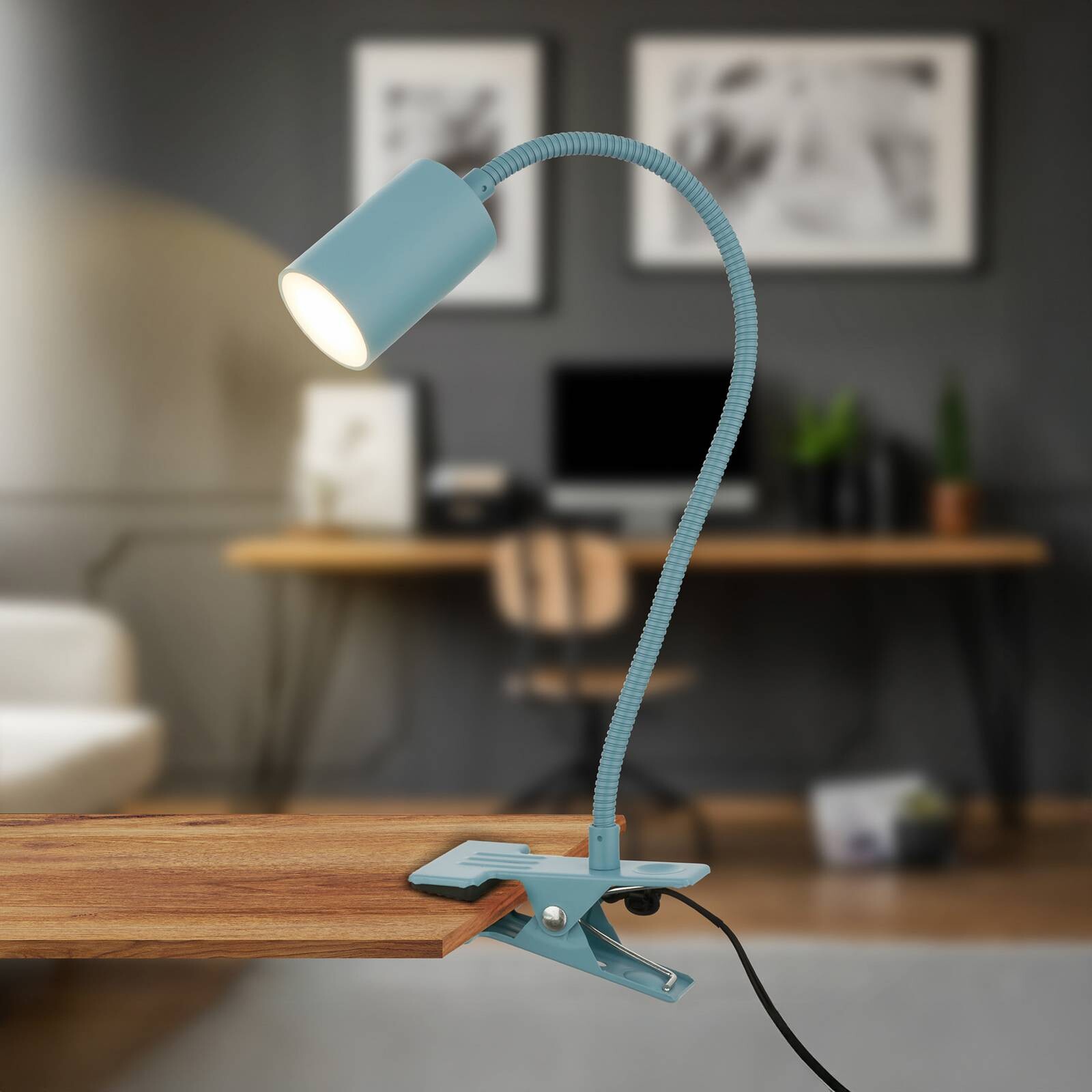 LED svietidlo Fleks, holubia modrá, flexibilné, kovové