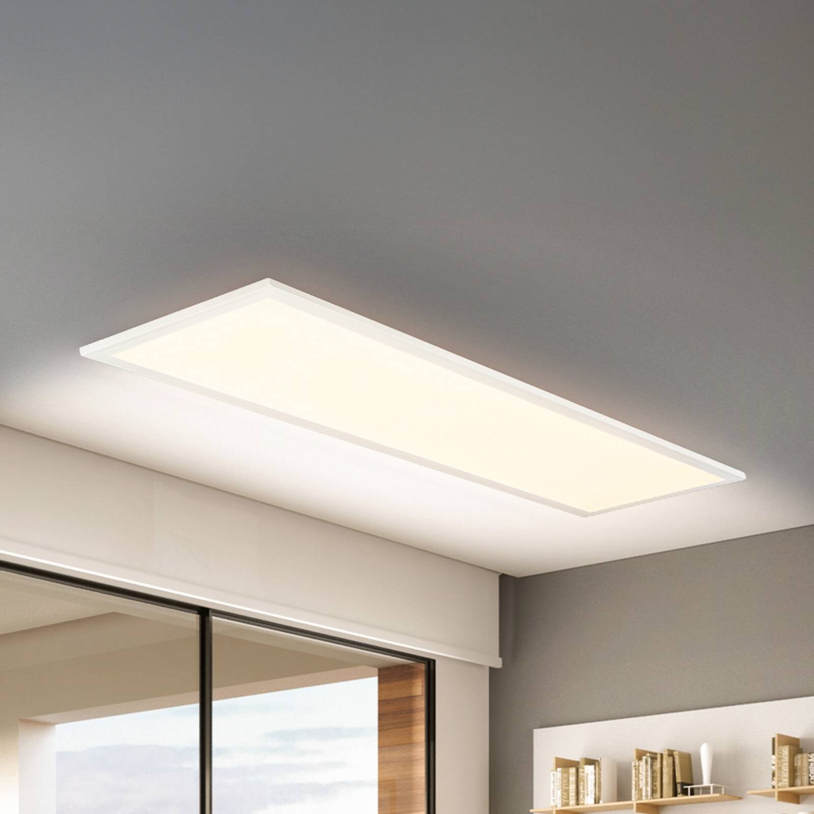 LED panel Piatto CCT, IP44, 100 x 25 cm, diaľkové ovládanie, biela farba