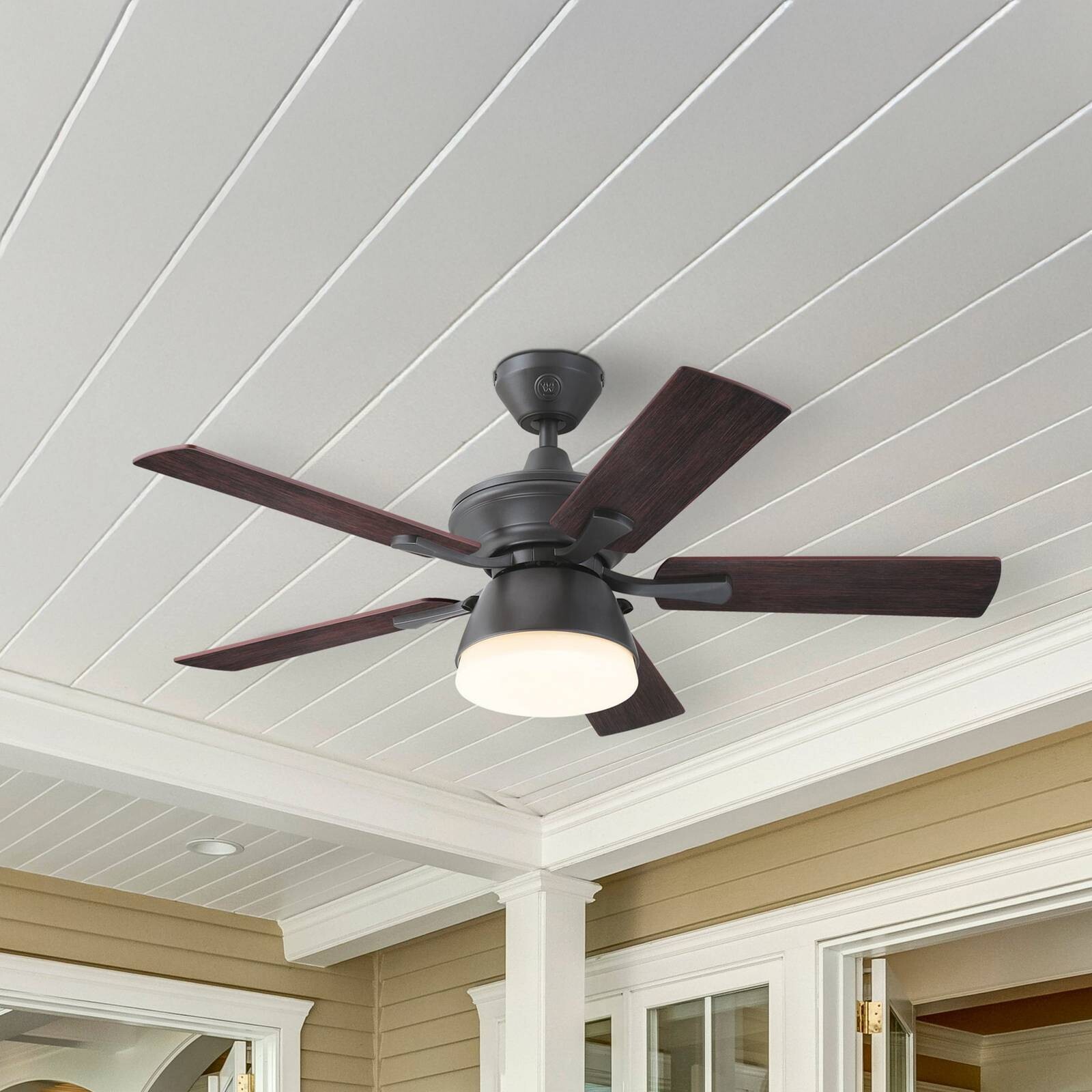 Stropný ventilátor Westinghouse, svetlo, 7316240 orech tichý