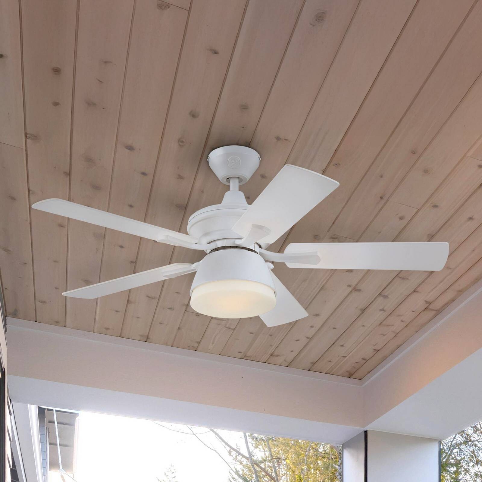 Stropný ventilátor Westinghouse, svetelný, 7316340, biely, tichý